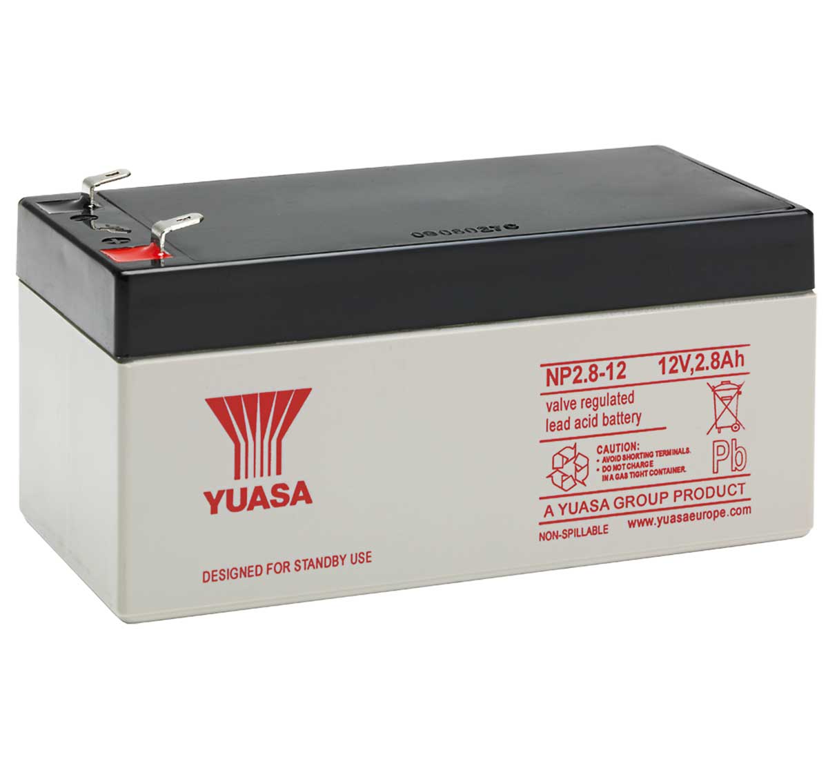 Yuasa NP2.8-12 12V 2.8Ah Lead Acid Battery.